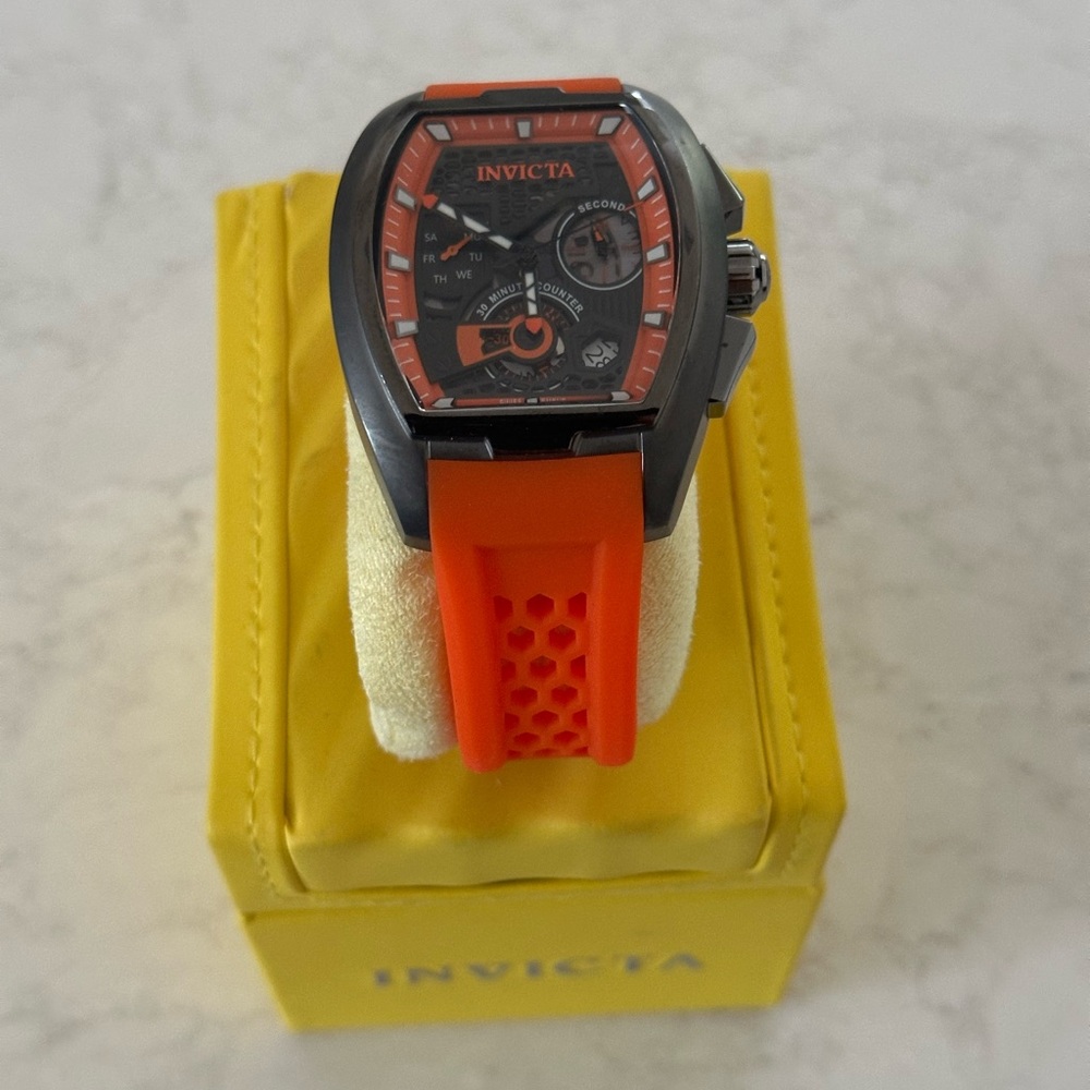Invicta Watch with Vibrant Orange Strap